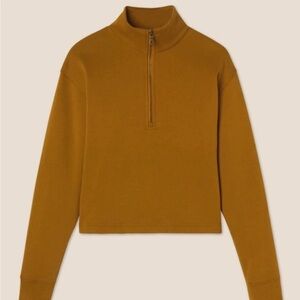 Girlfriend Collective Sycamore Half-Zip Cropped Sweatshirt